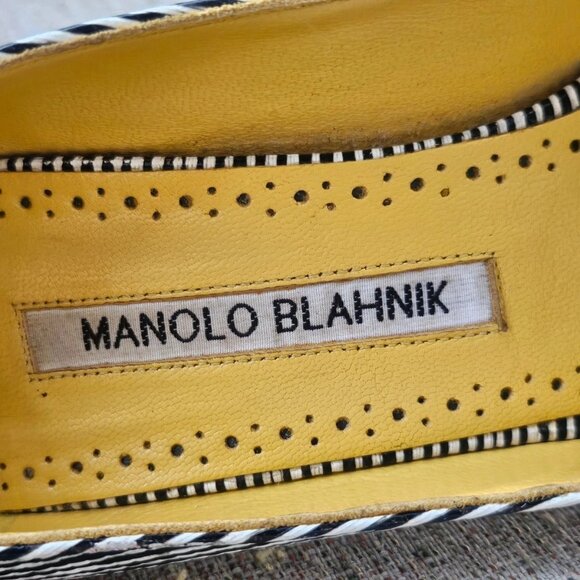 Manolo Blahnik Women Heels Sandal Crystal-embellished Pumps Shoes Italy Size 35 - Picture 12 of 12